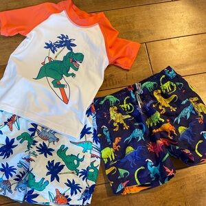 3T dinosaur bathing suit set